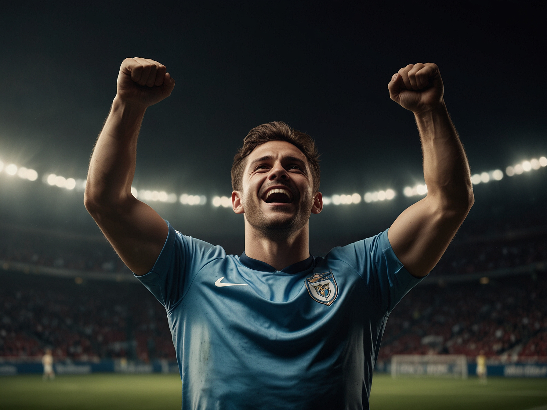 Professional athlete celebrating a win