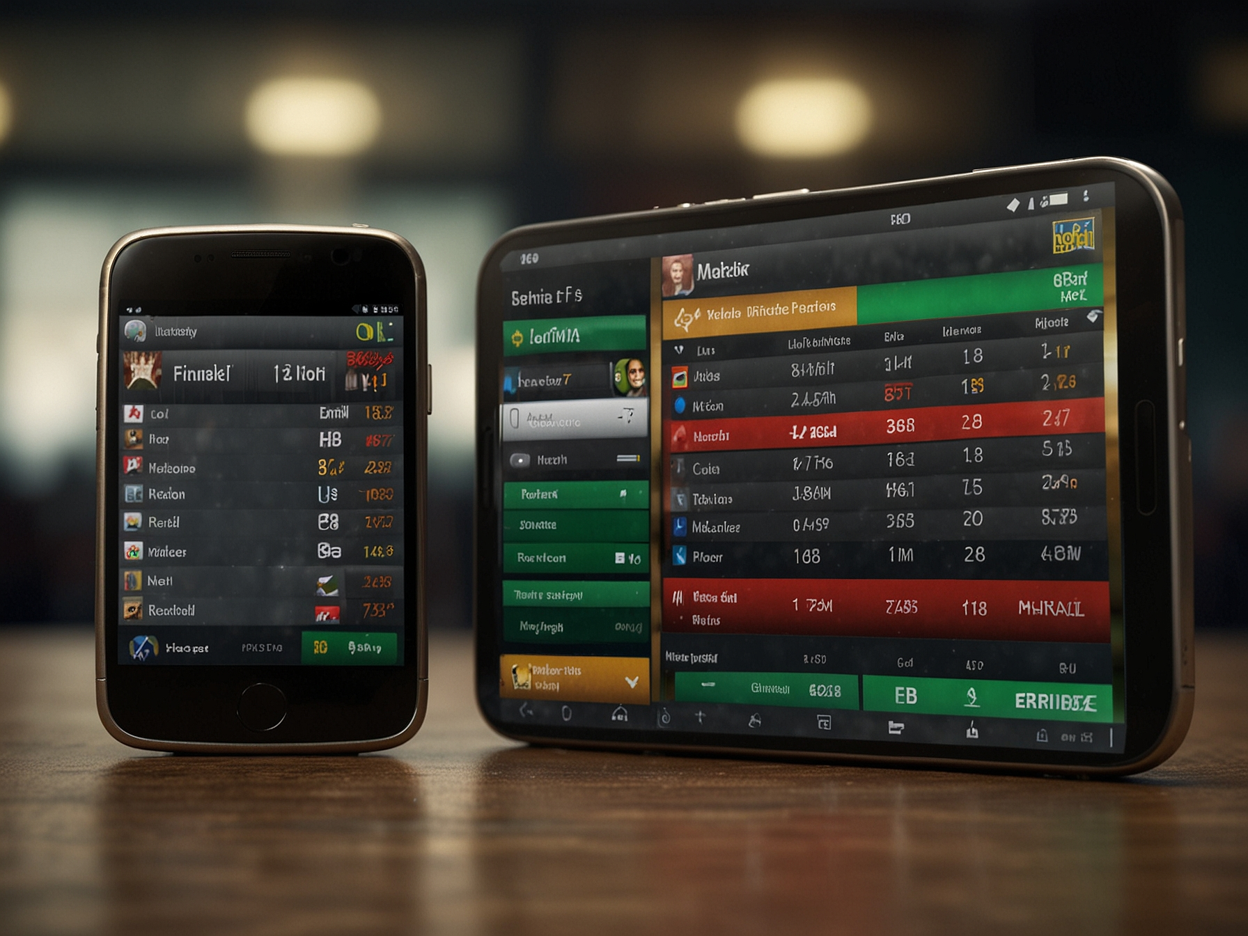 Mobile app preview showing live odds